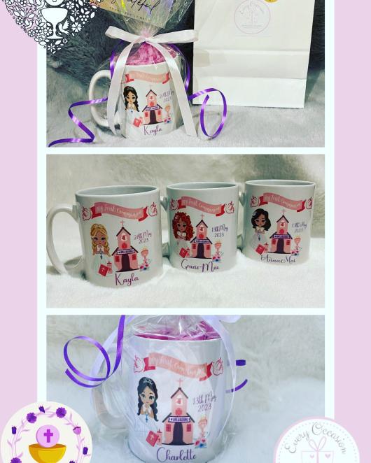 Girls Personalised Communion Day Mug