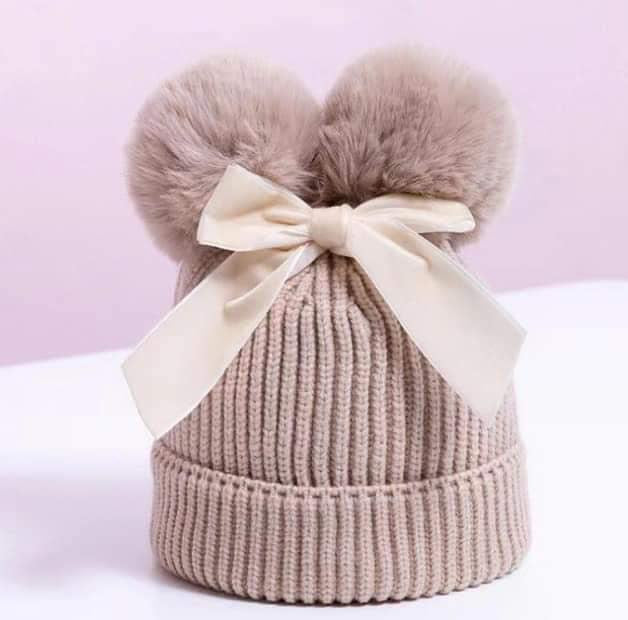TODDLER LUXURY DOUBLE POM HATS - Personalised