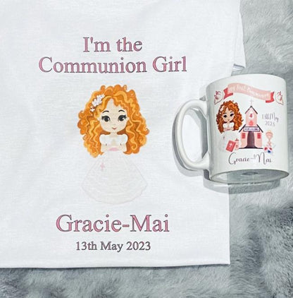 Girls Personalised Communion Day Mug