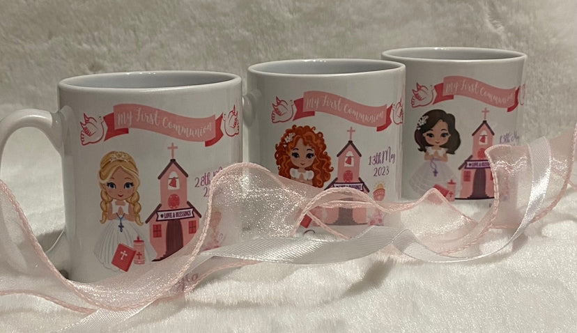 Girls Personalised Communion Day Mug