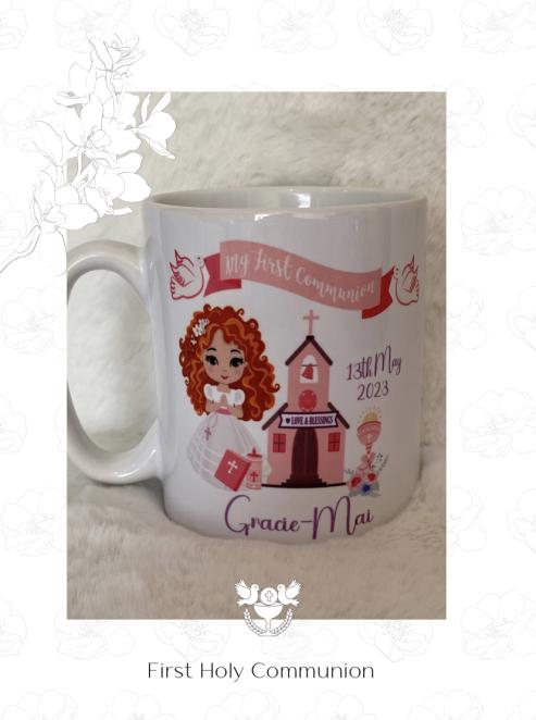 Girls Personalised Communion Day Mug