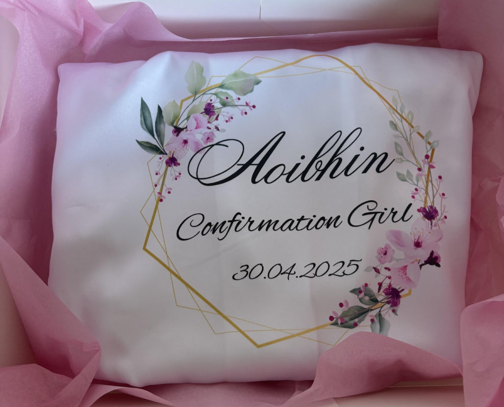 Personalised White & Pink Satin Girls' Pyjamas – Perfect for Communion or Confirmation