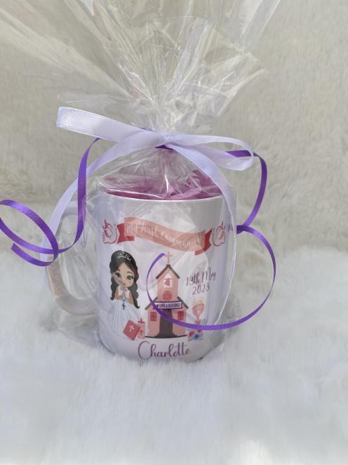 Girls Personalised Communion Day Mug