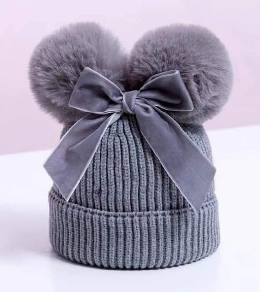 TODDLER LUXURY DOUBLE POM HATS - Personalised