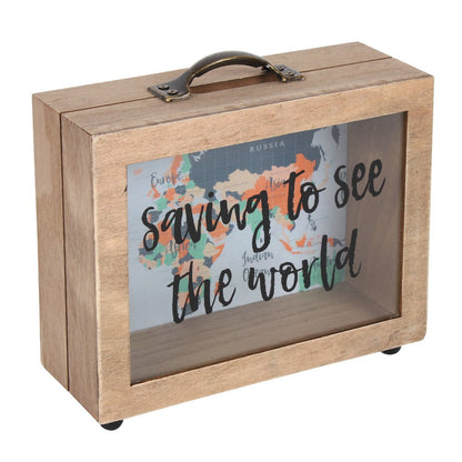 SAVING TO SEE THE WORLD MONEY BOX