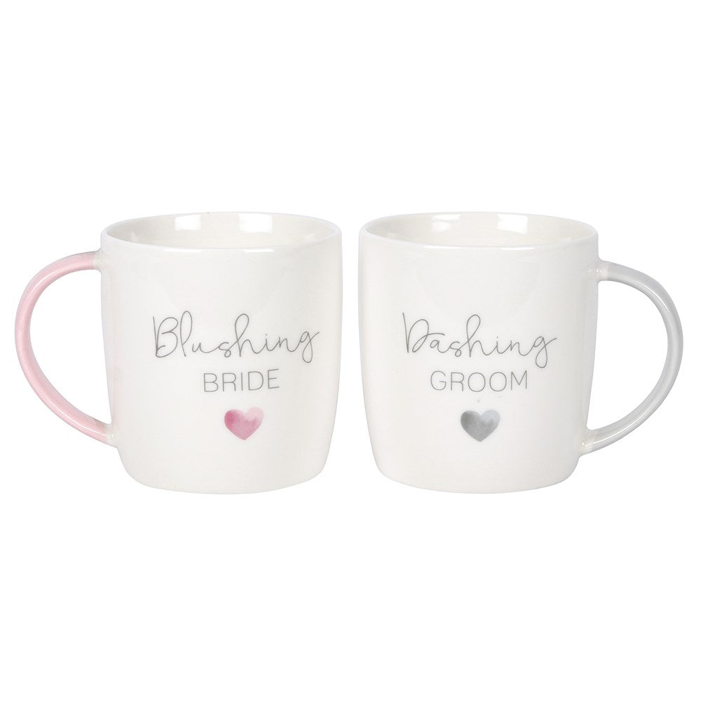 BLUSHING BRIDE DASHING GROOM COUPLES MUG SET