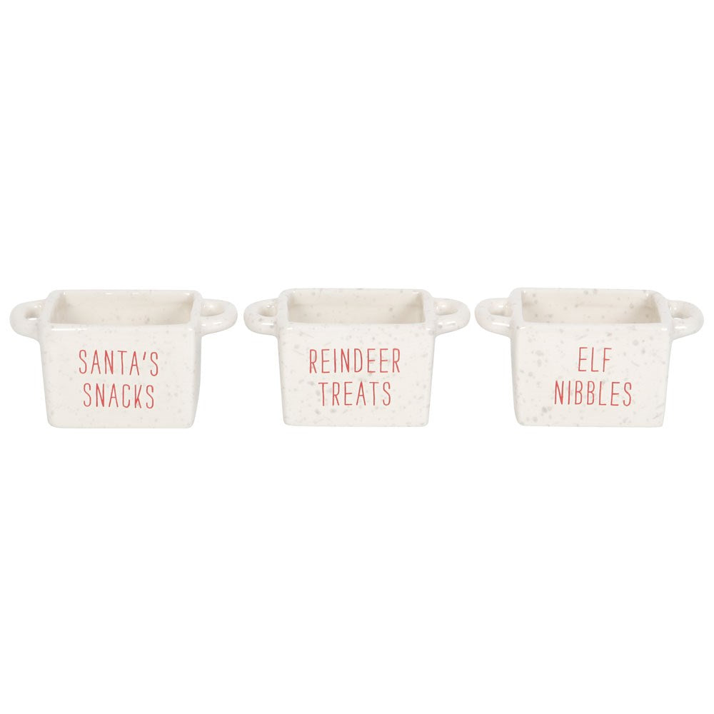 CHRISTMAS SNACK BOWLS - SET OF 3 CERAMIC