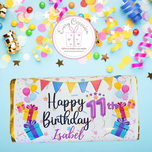 Personalised Birthday Chocolate Bar (share size)