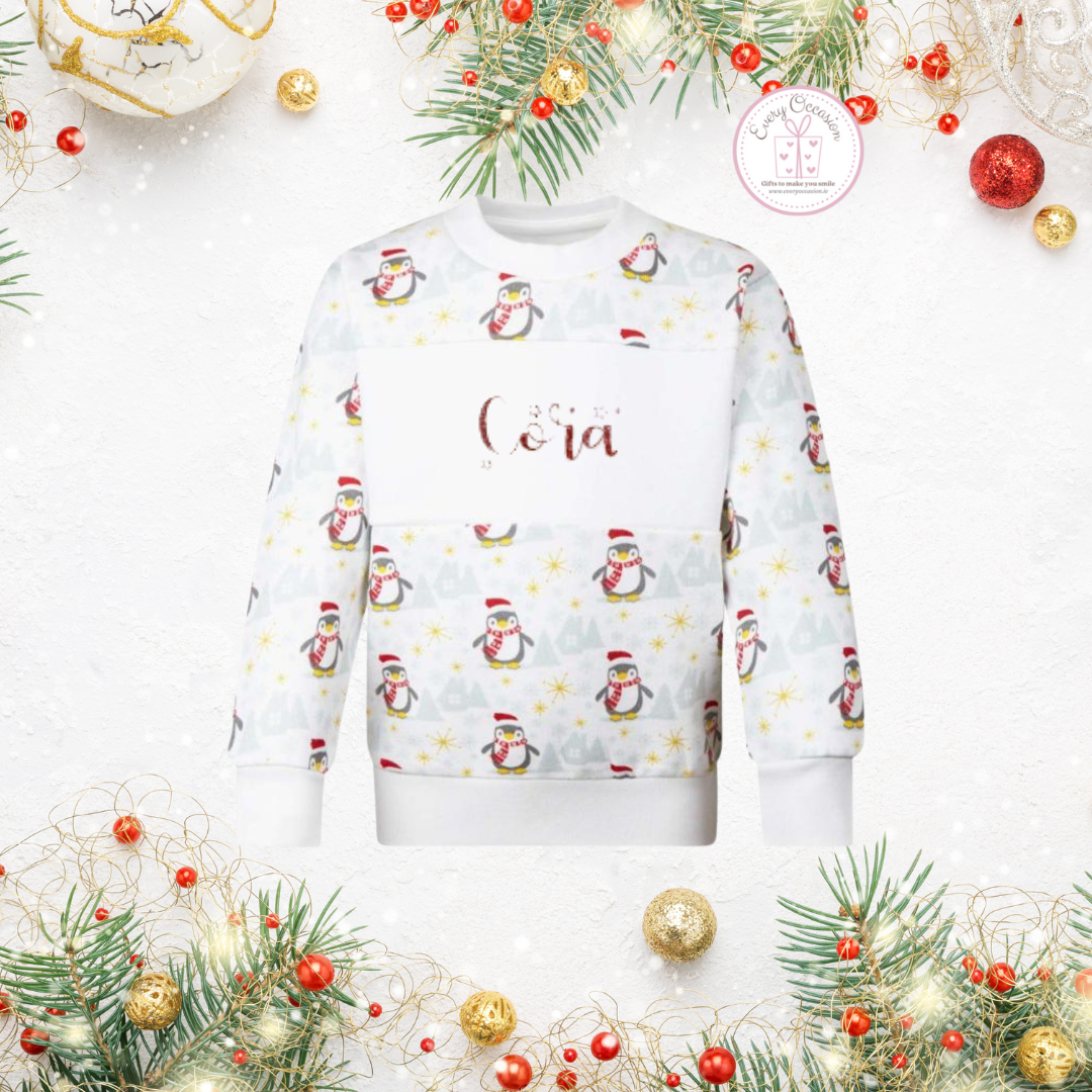 Personalised Christmas Penguin Jumper