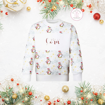 Personalised Christmas Penguin Jumper